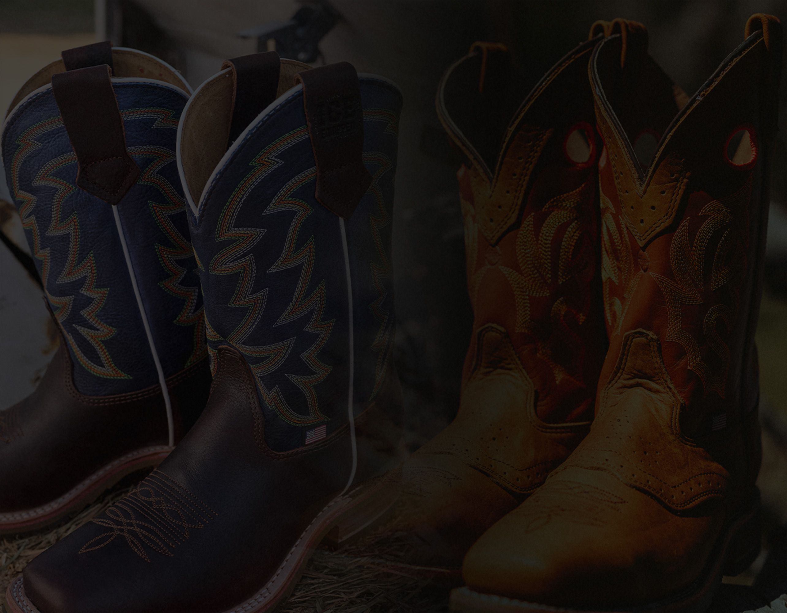 Two Double-H boots with a saddle vamp and full vamp.