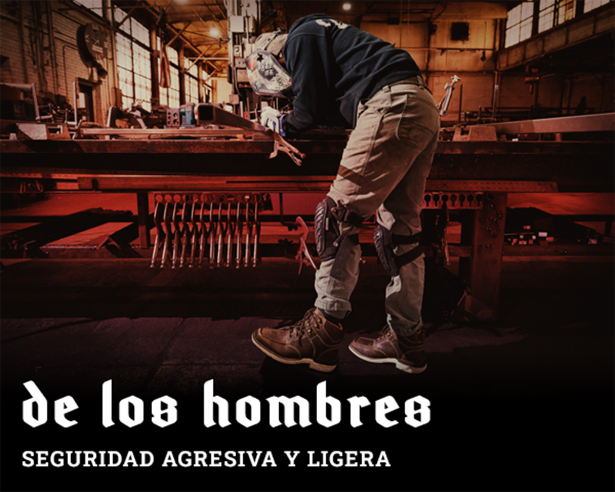de los hombres. seguridad agresiva y ligera. Un hombre con las botas western Brunel en color marr&oacute;n.