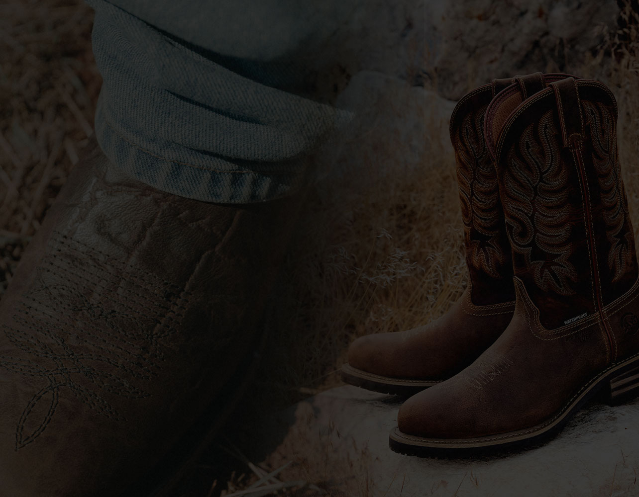 Double-H boots as round and square toe shapes.